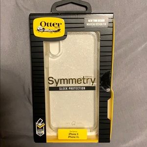 OtterBox iPhone X/Xs case clear w/ silver glitter
